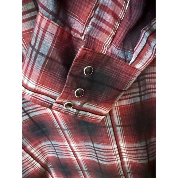 Plains Western Shirt 2X Plaid Pearl Snap Cowboy Rockabilly Big Man Mens XXL - Picture 7 of 8